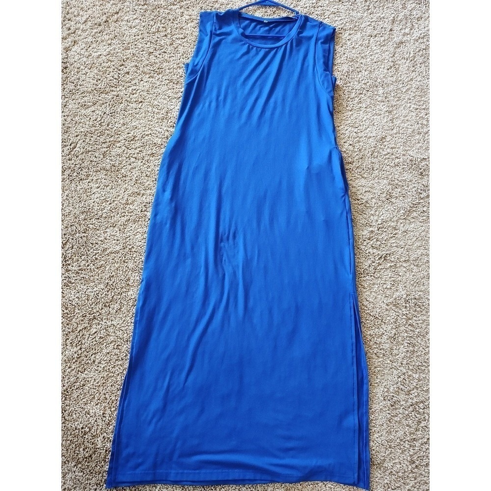Unbranded Sleeveless Maxi Dress Size M Blue used, minimalist lounge‎ casual
